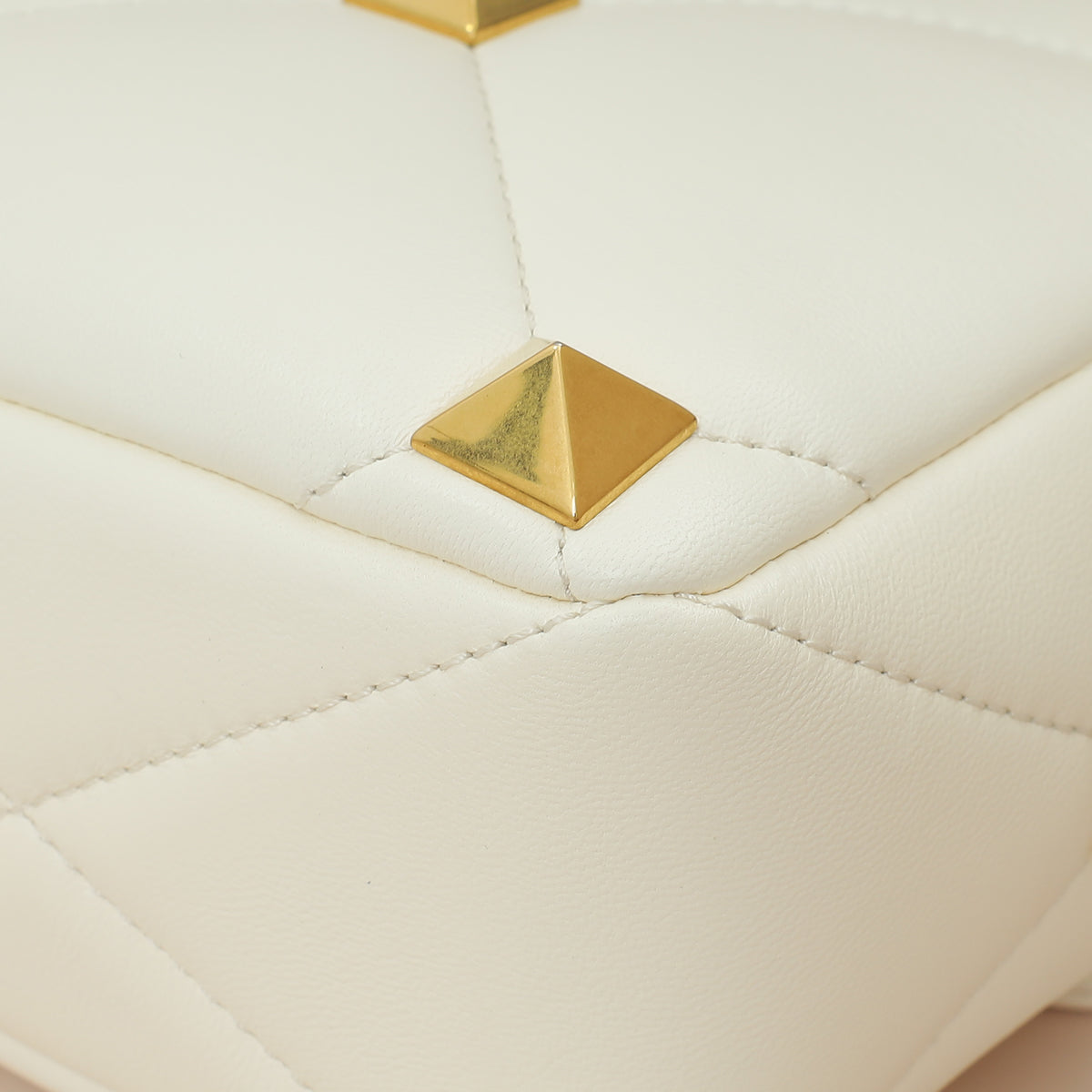 Valentino Light Ivory Roman Stud The Shoulder Bag