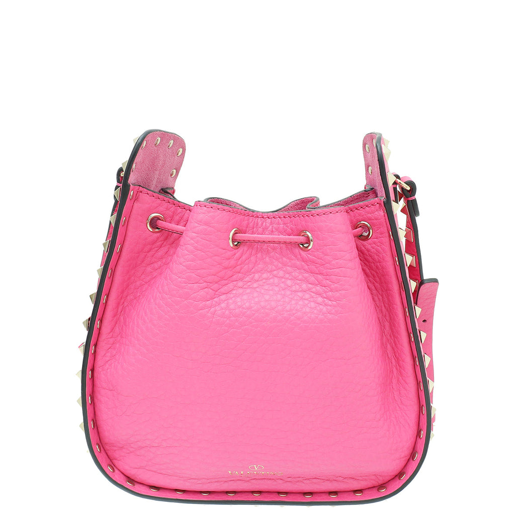Valentino Fuchsia Rockstud Drawstring Crossbody Bag