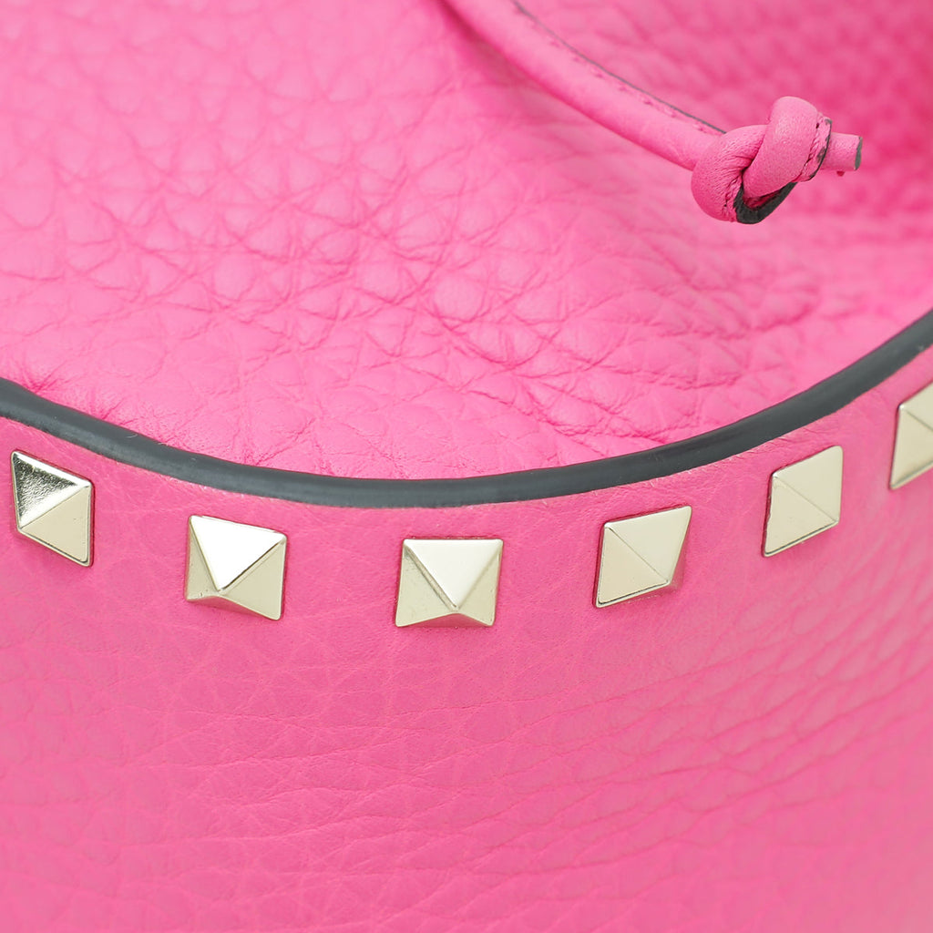Valentino Fuchsia Rockstud Drawstring Crossbody Bag