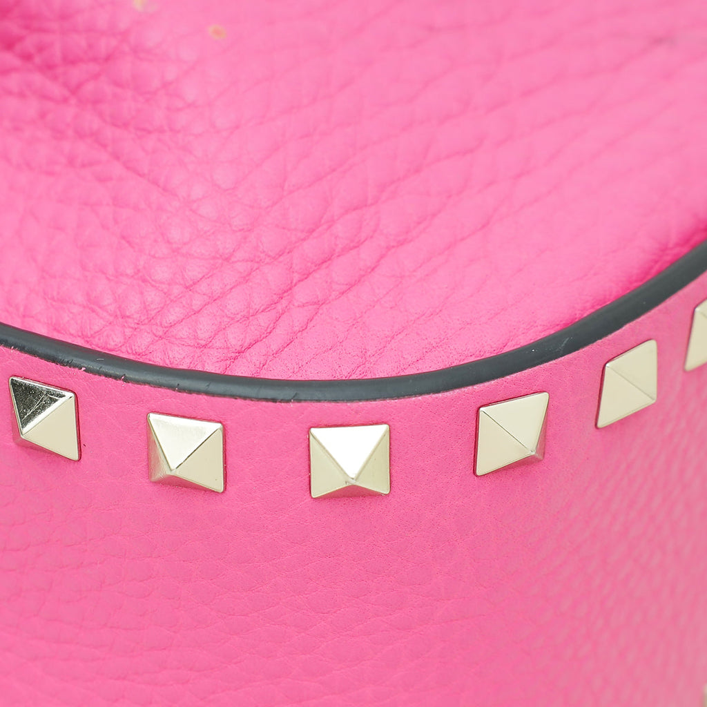 Valentino Fuchsia Rockstud Drawstring Crossbody Bag