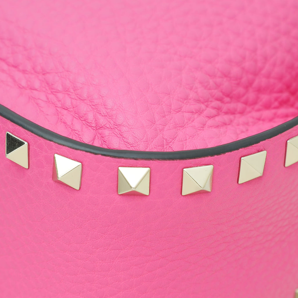 Valentino Fuchsia Rockstud Drawstring Crossbody Bag