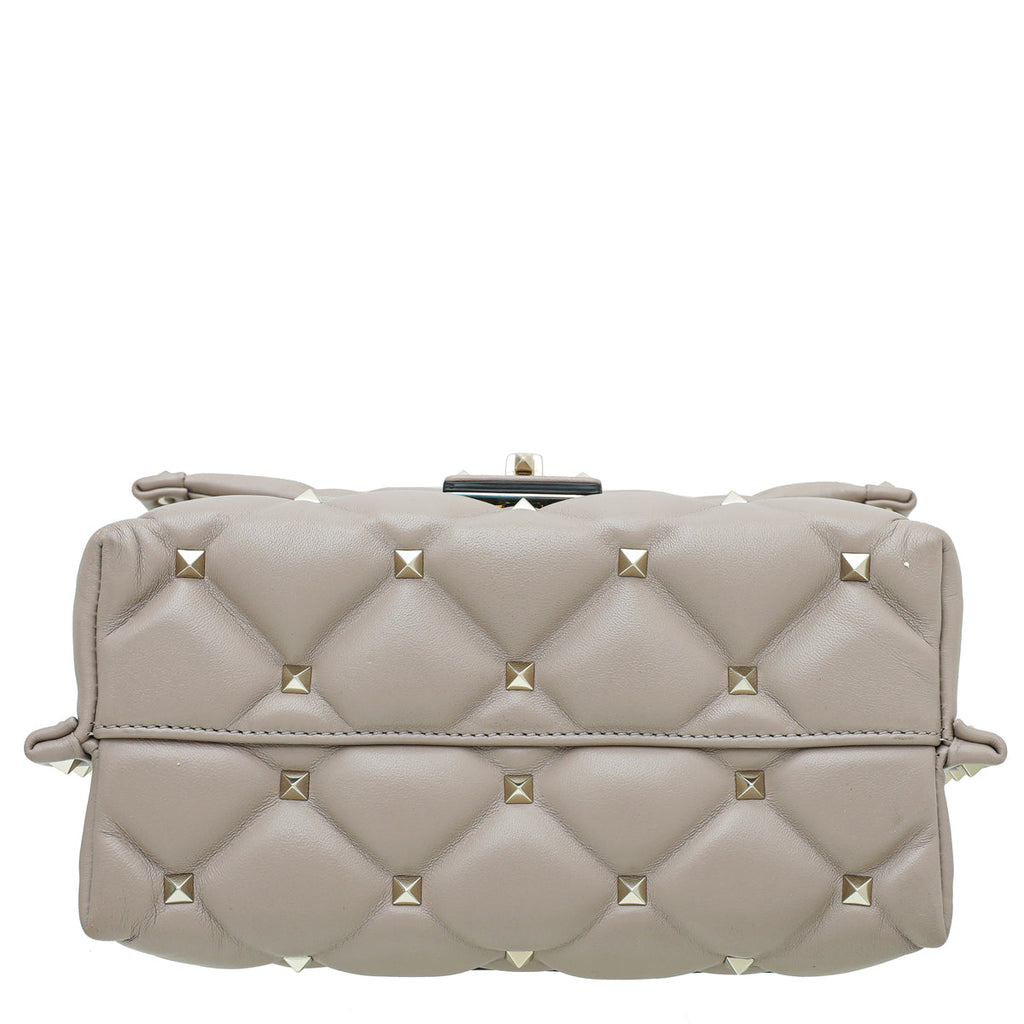Valentino Poudre Nappa Candystud Top Handle Medium Bag