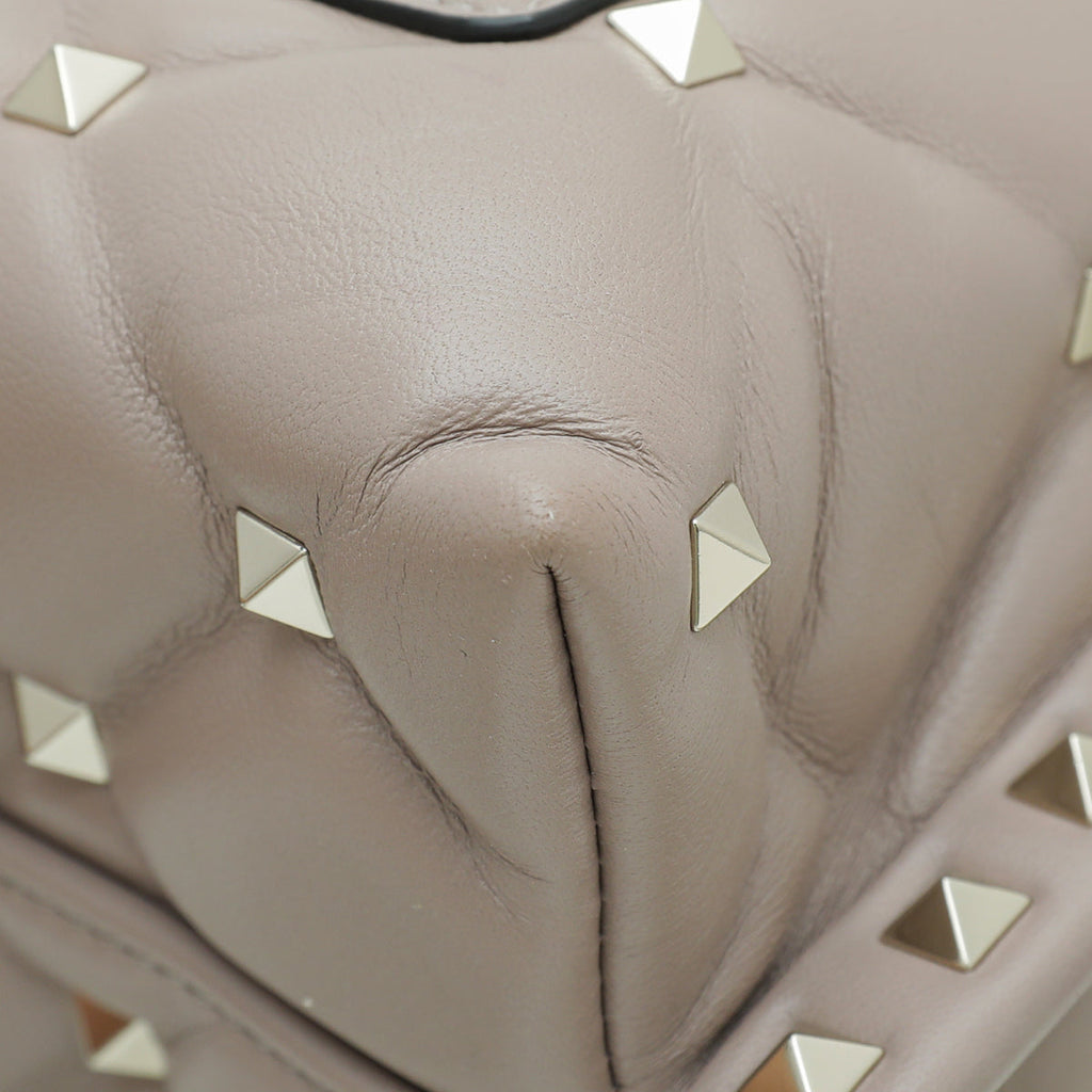 Valentino Poudre Nappa Candystud Top Handle Medium Bag