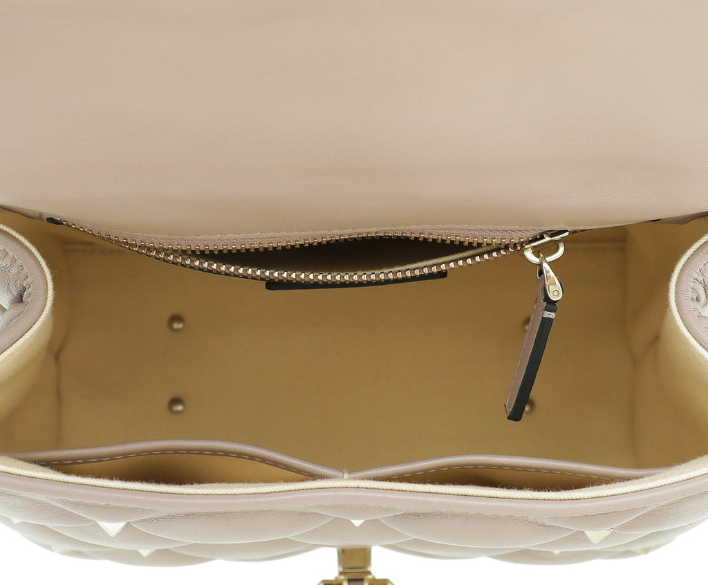 Valentino Poudre Nappa Candystud Top Handle Medium Bag