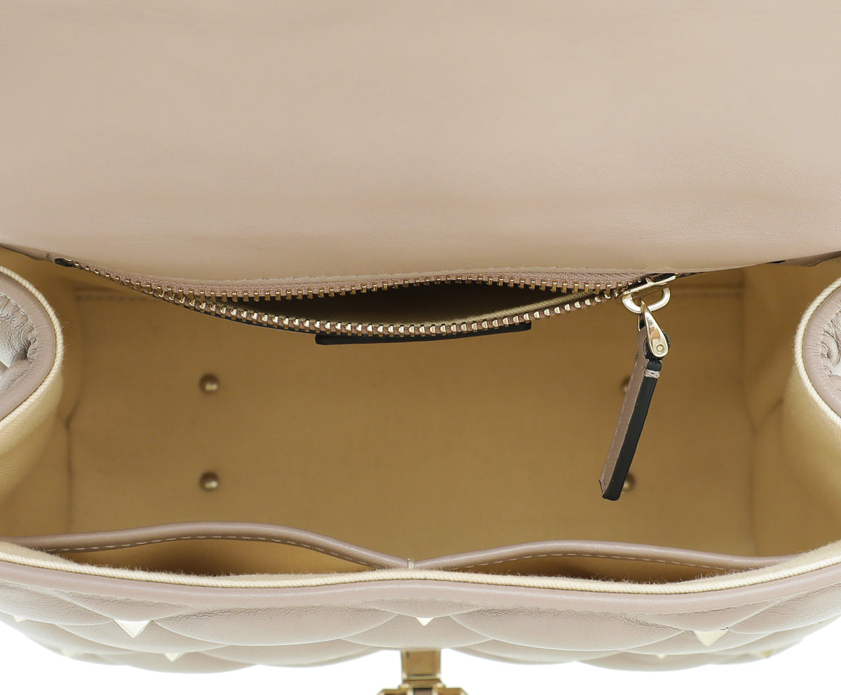 Valentino Poudre Nappa Candystud Top Handle Medium Bag