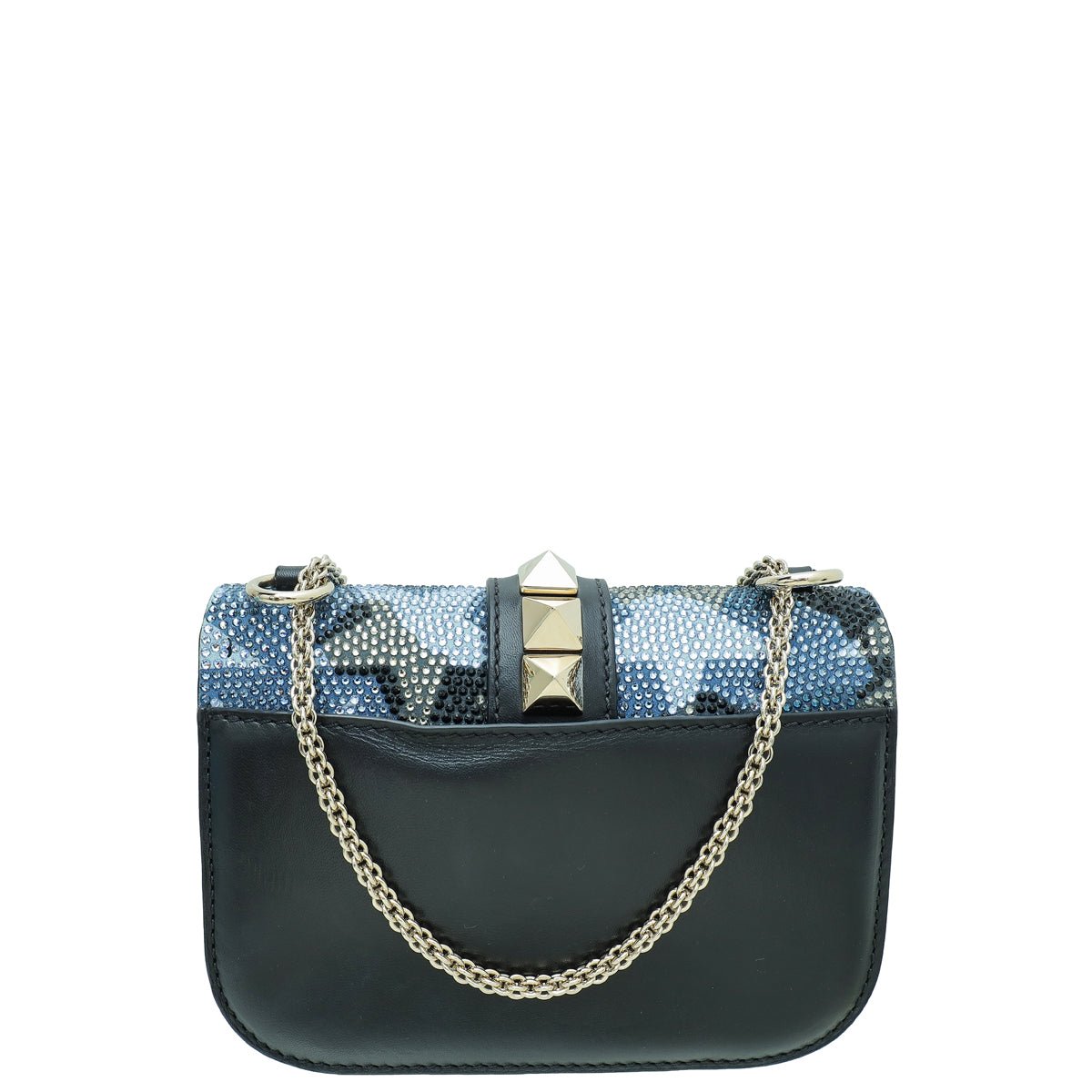 Valentino Bicolor Crystal Glam Lock Rockstud Small Shoulder Bag