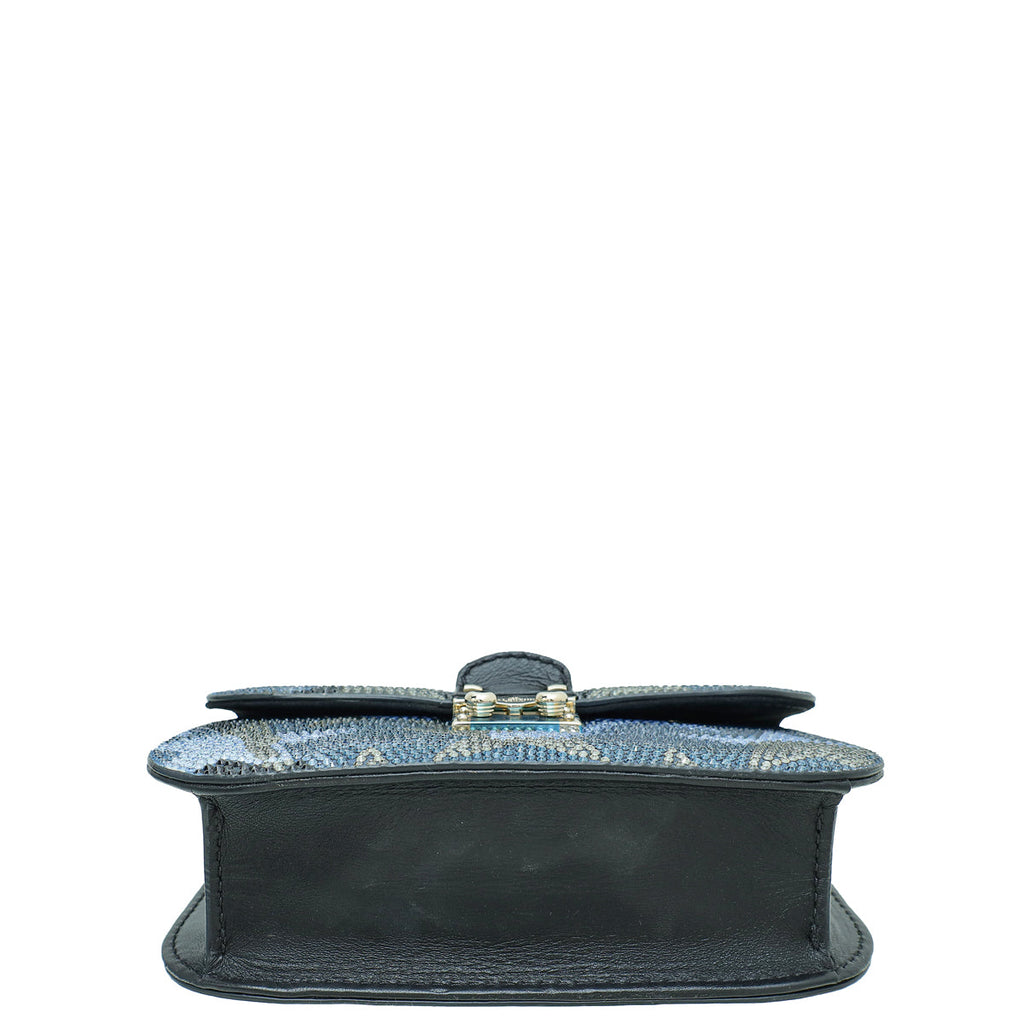 Valentino Bicolor Crystal Glam Lock Rockstud Small Shoulder Bag