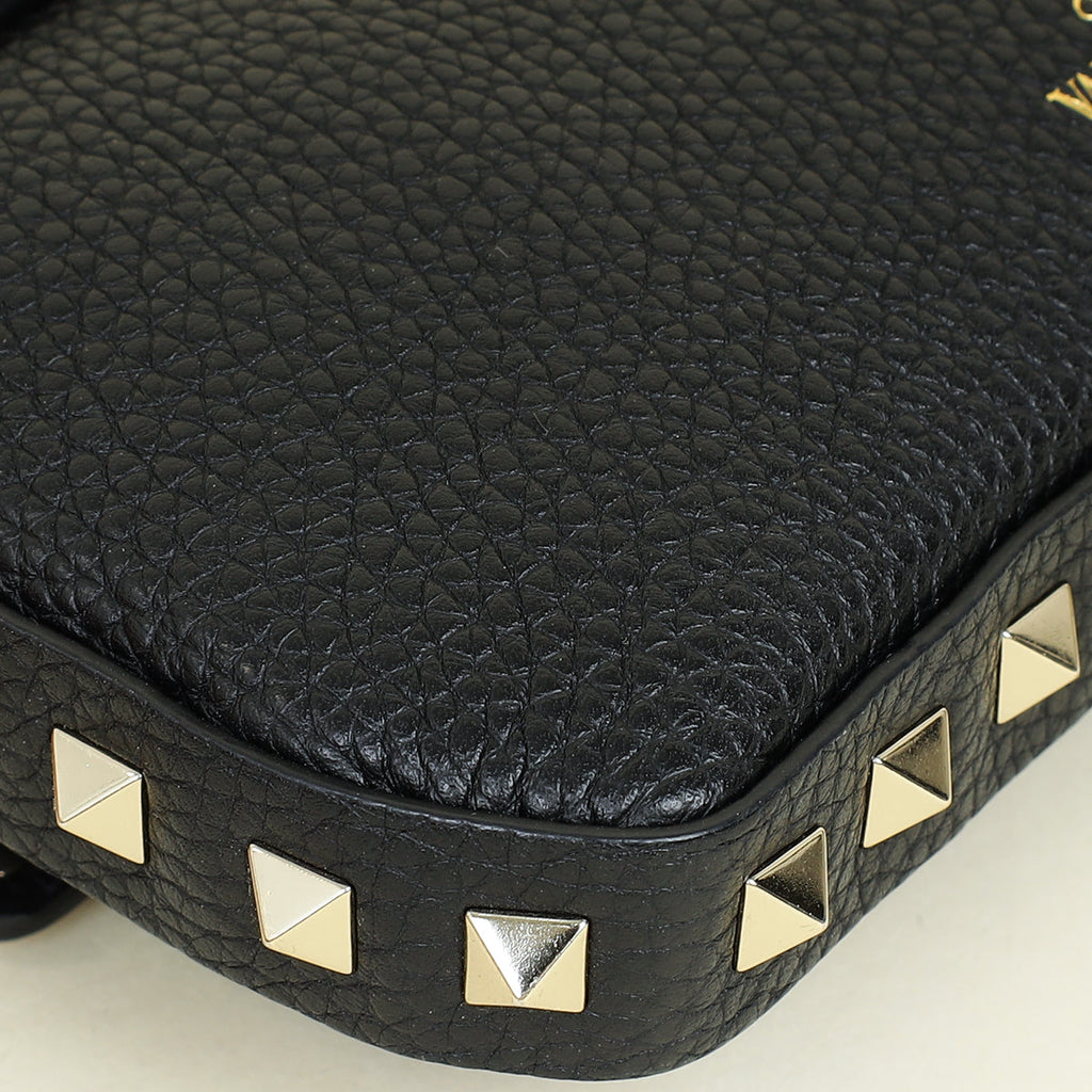 Valentino Black Rockstud Flap Crossbody Bag