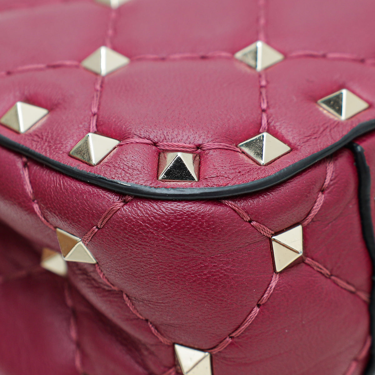 Valentino Dark Fuchsia Rockstud Spike Small Shoulder Bag