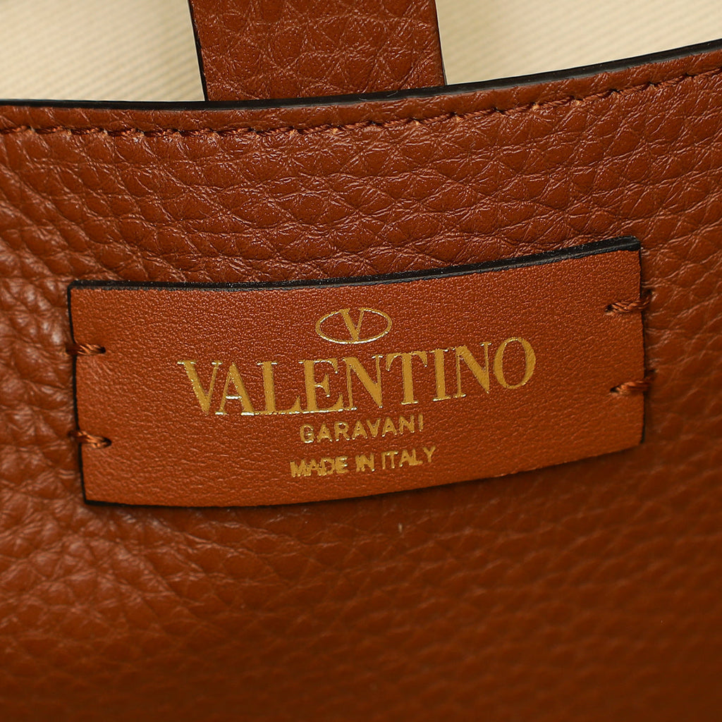 Valentino Bicolor Vlogo Signature Raffia Top Handle Bag