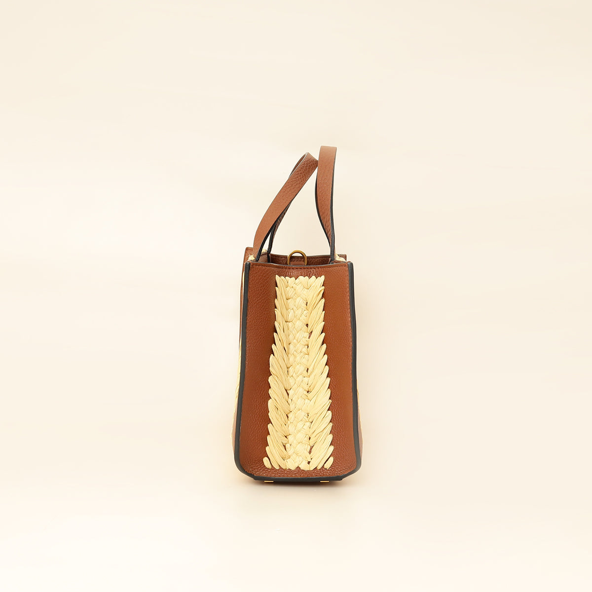 Valentino Bicolor Vlogo Signature Raffia Top Handle Bag