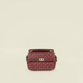 Valentino Burgundy Spike Rockstud Multipocket Flap Bag