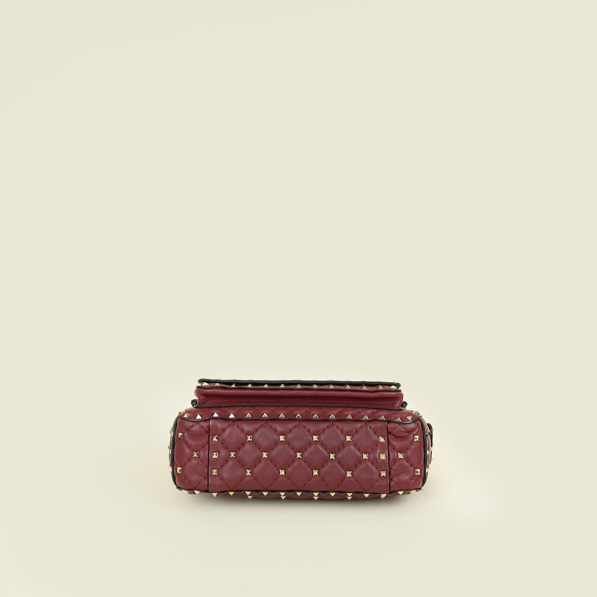 Valentino Burgundy Spike Rockstud Multipocket Flap Bag