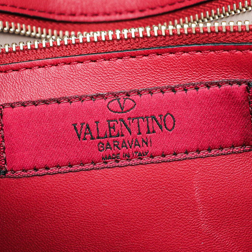 Valentino Nude Poudre Rockstud Spike Chain Clutch Bag