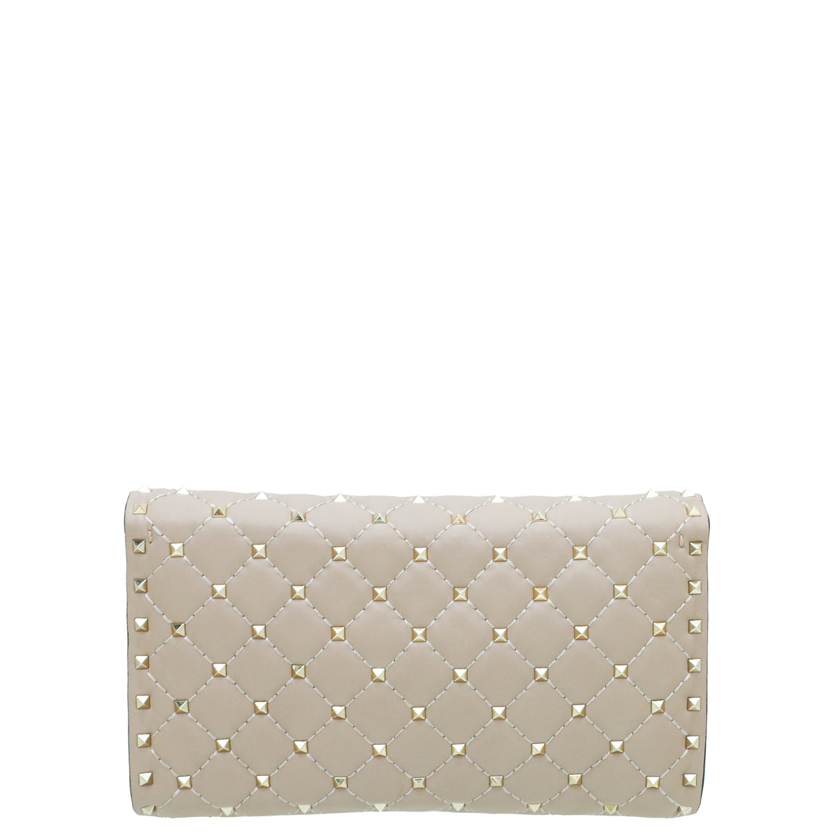 Valentino Nude Poudre Rockstud Spike Chain Clutch Bag