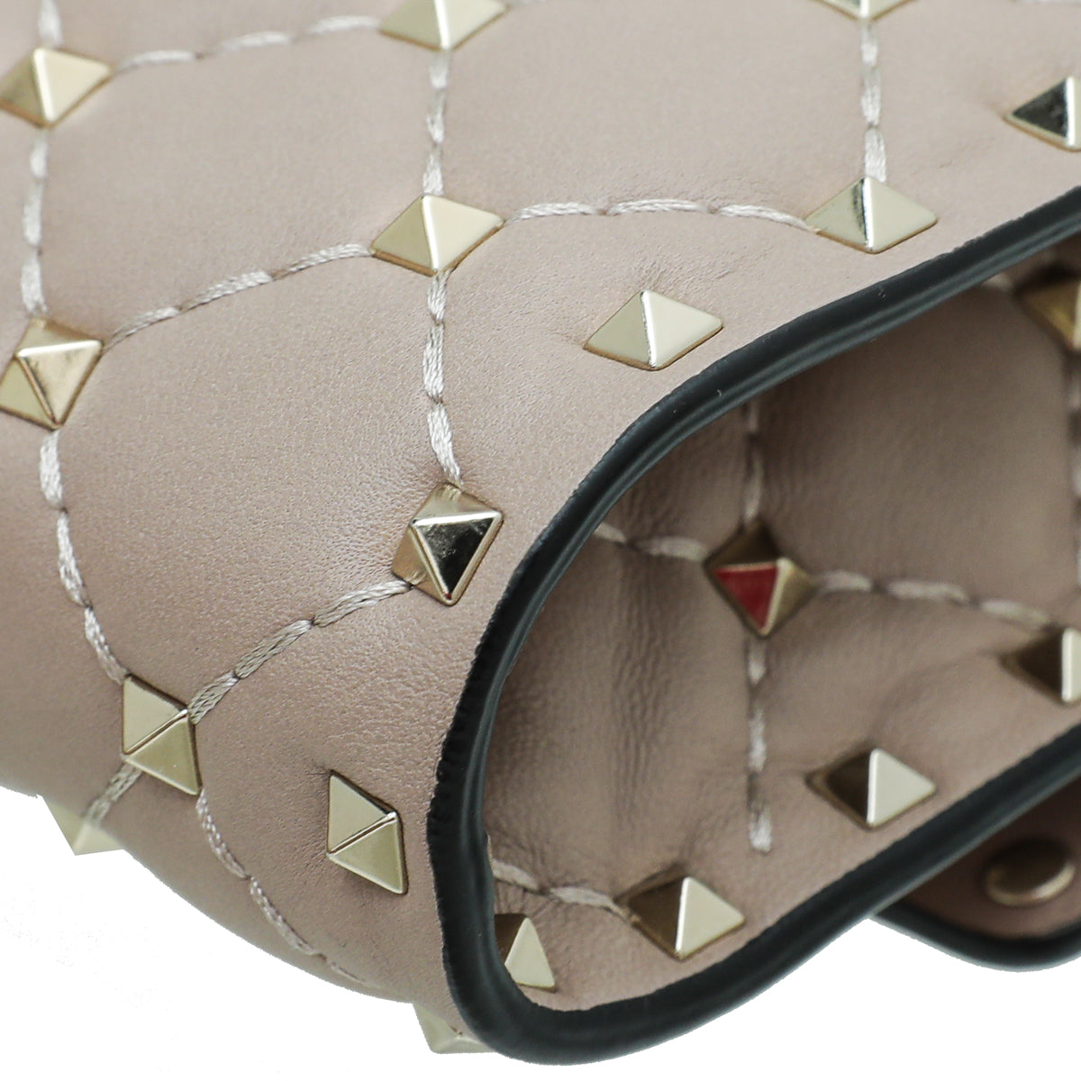 Valentino Nude Poudre Rockstud Spike Chain Clutch Bag