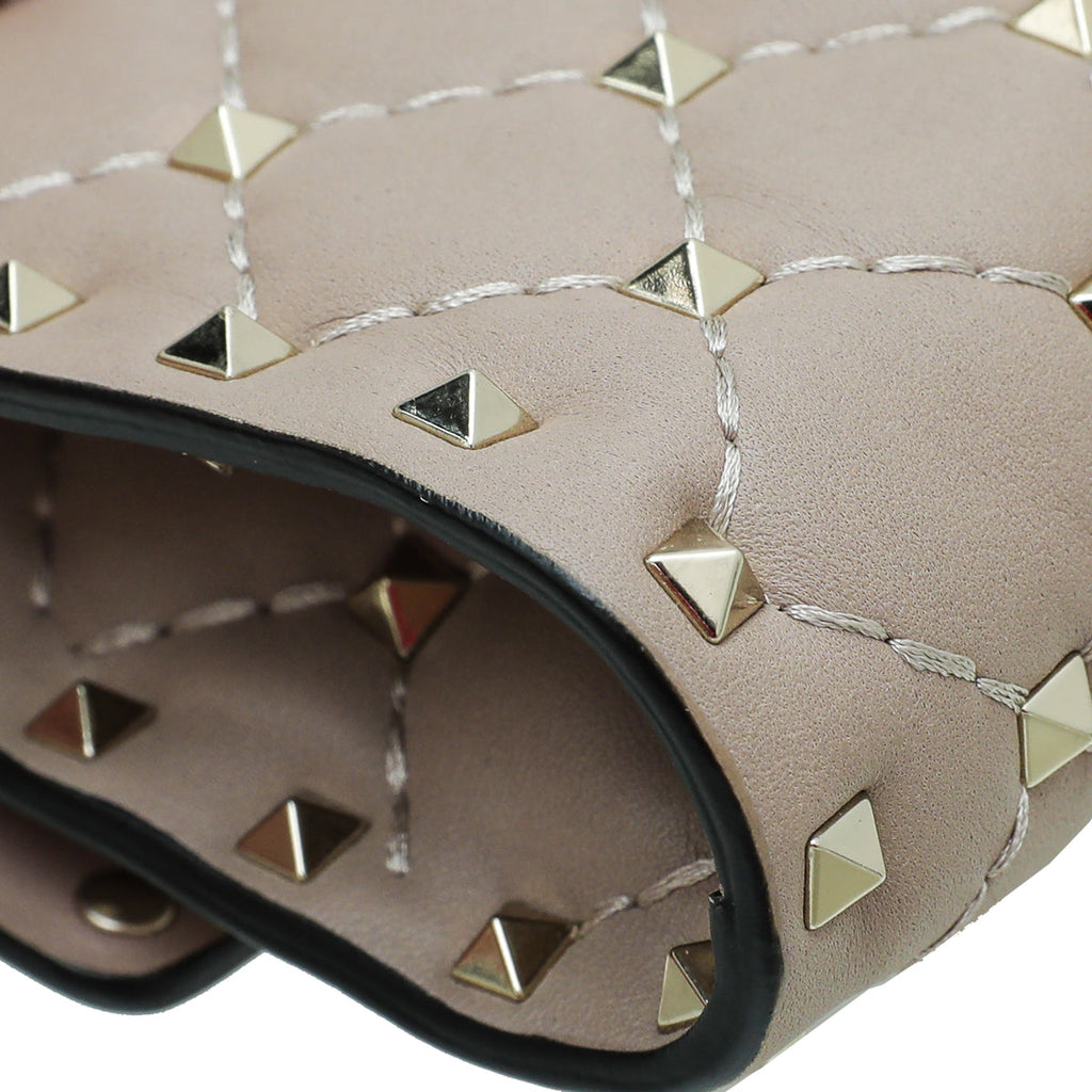 Valentino Nude Poudre Rockstud Spike Chain Clutch Bag