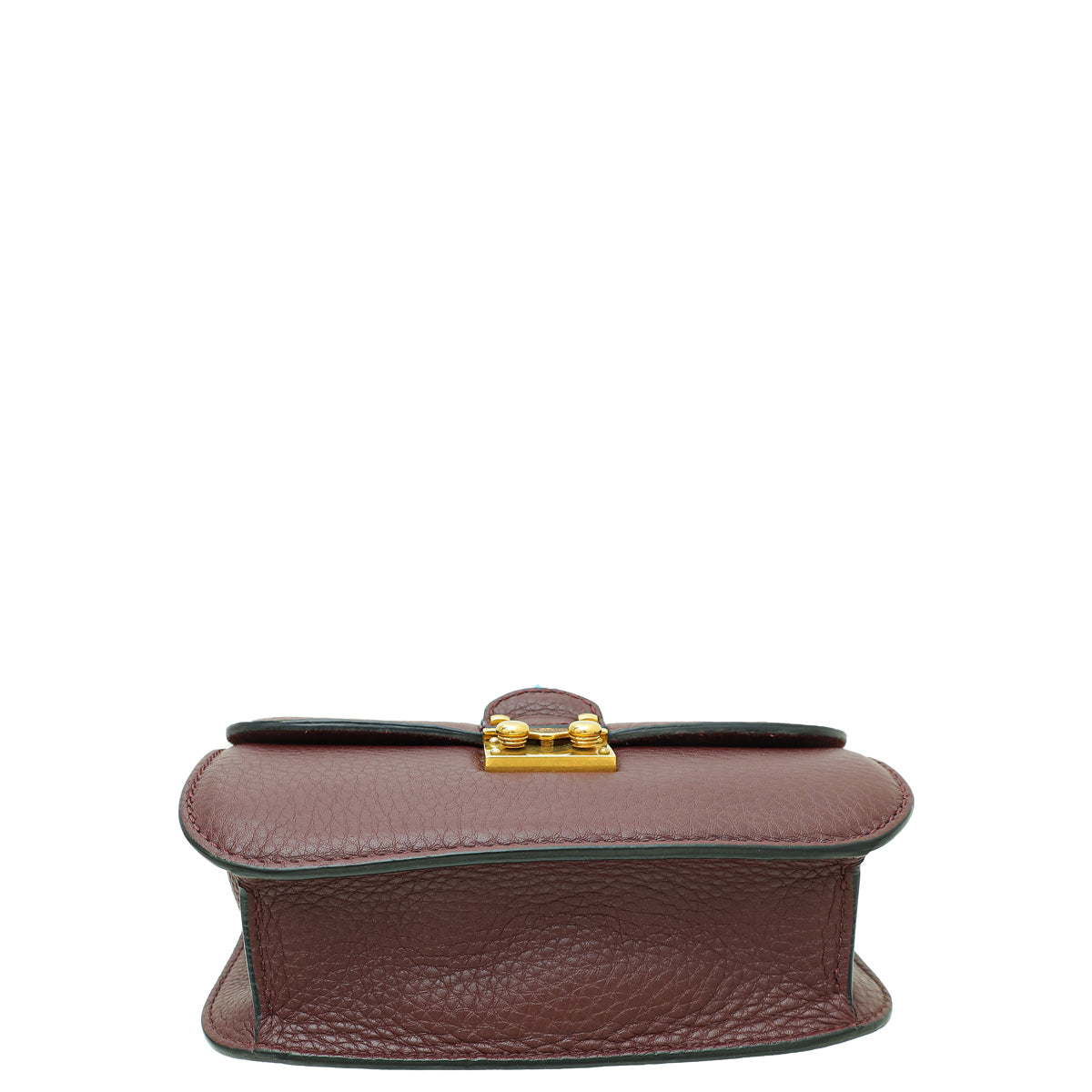 Valentino Burgundy Rockstud Glam Lock Small Chain Bag