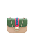 Valentino Multicolor Colorblock Rockstud Glam Lock Flap Bag