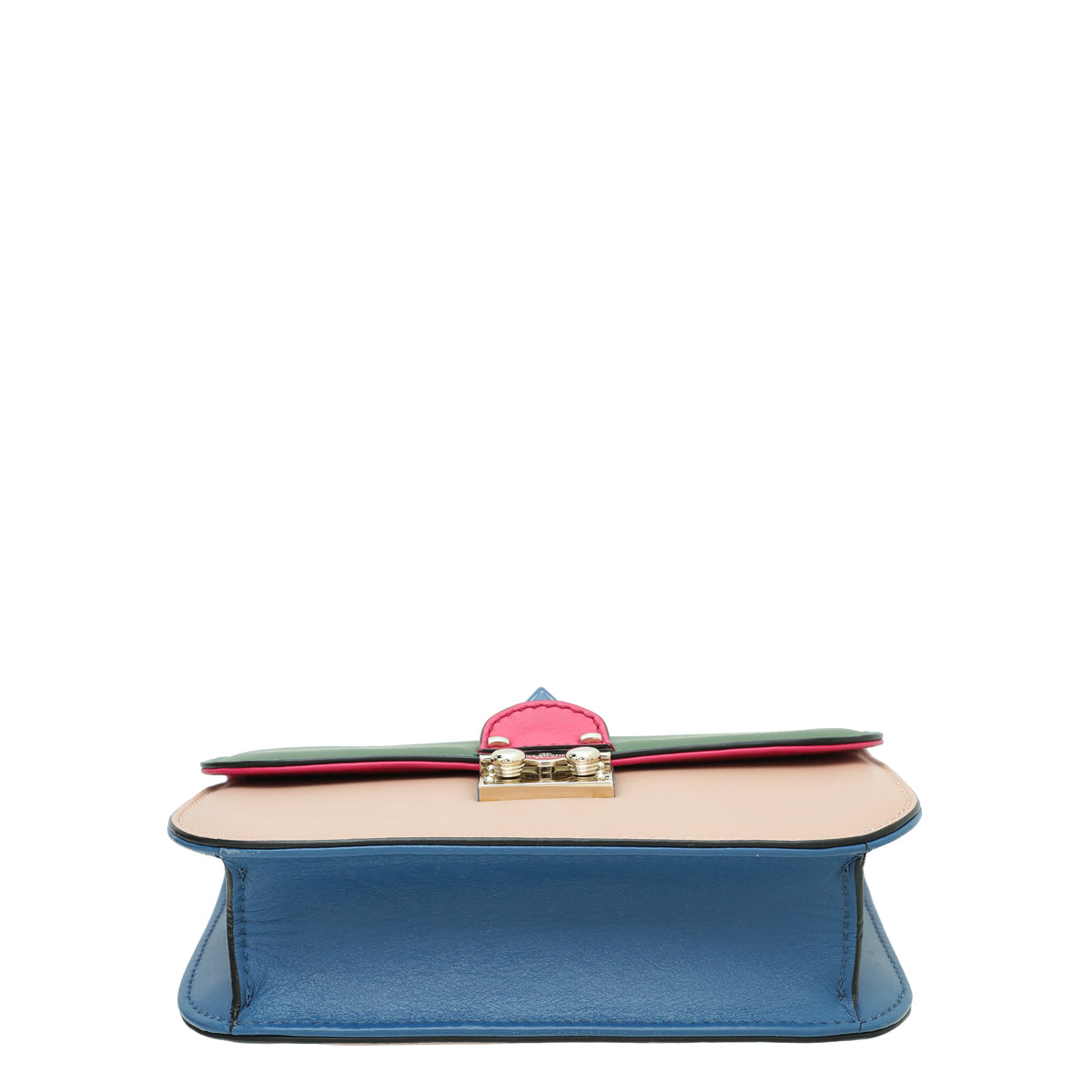 Valentino Multicolor Colorblock Rockstud Glam Lock Flap Bag