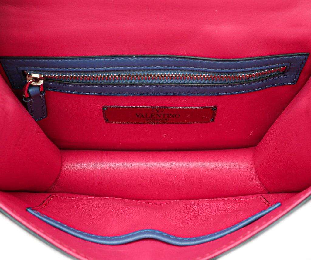 Valentino Multicolor Colorblock Rockstud Glam Lock Flap Bag