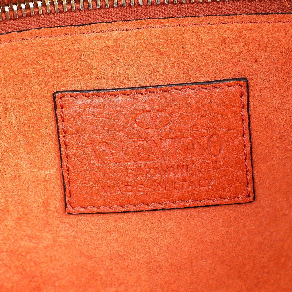 Valentino Rust Glam Lock Medium Shoulder Bag