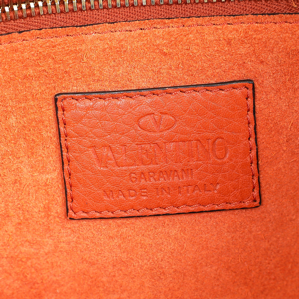 Valentino Rust Glam Lock Medium Shoulder Bag