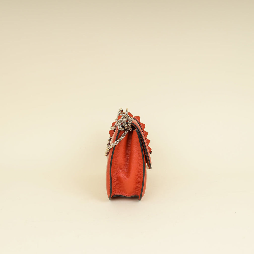 Valentino Rust Glam Lock Medium Shoulder Bag