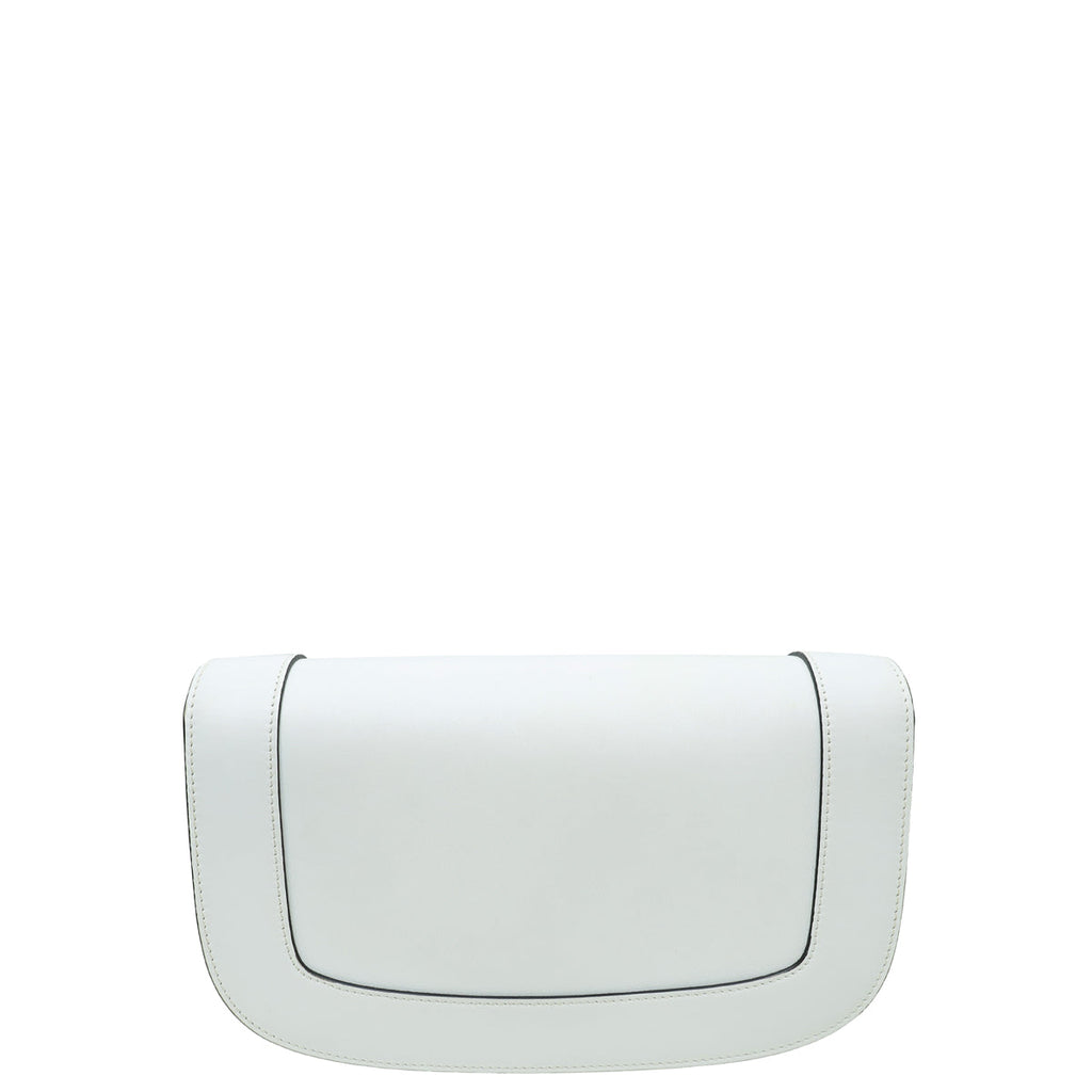 Valentino White Vlogo Supervee Medium Shoulder Bag