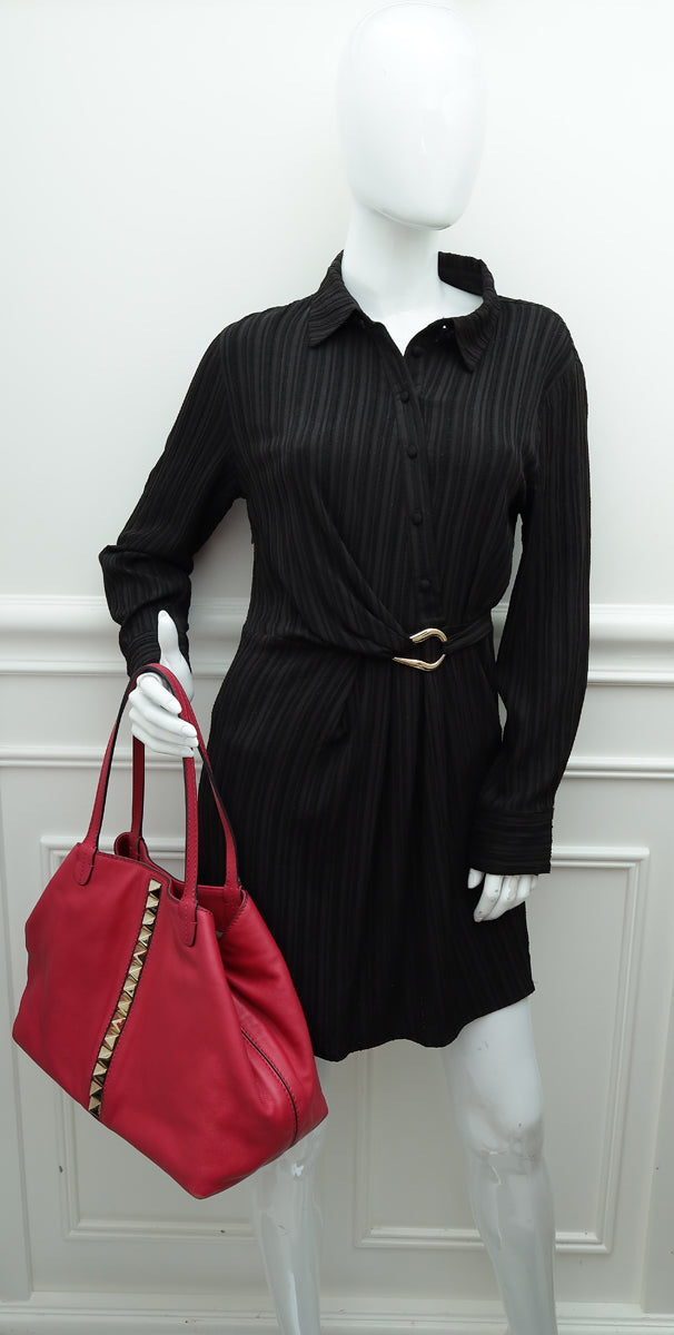 Valentino Fuchsia Rockstud Va Va Voom Tote Bag