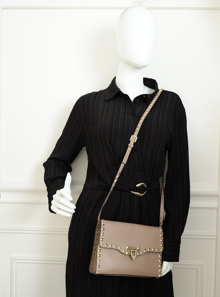 Valentino Poudre Rockstud Flap Crossbody Bag