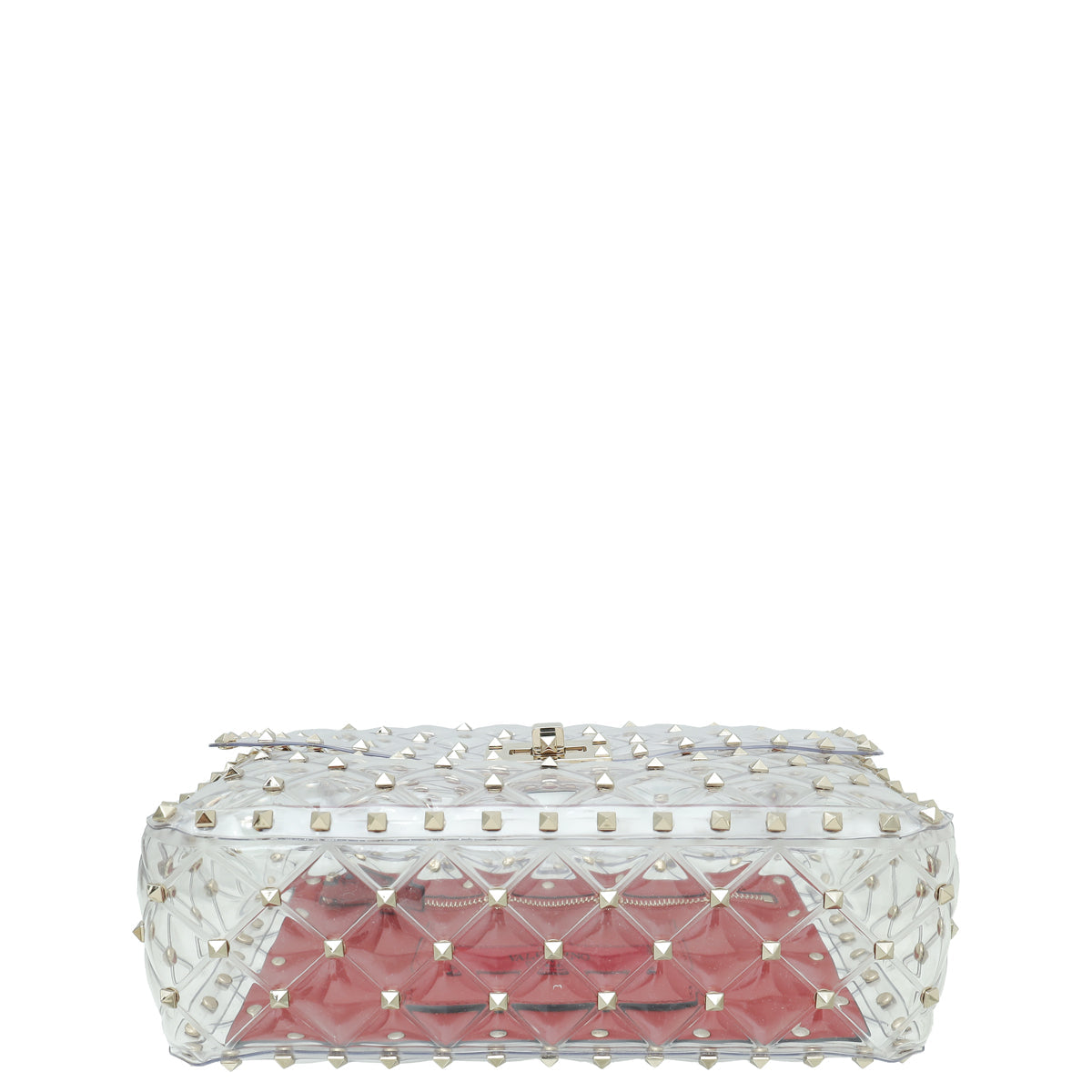 Valentino Clear Spike Rockstud PVC Medium Bag