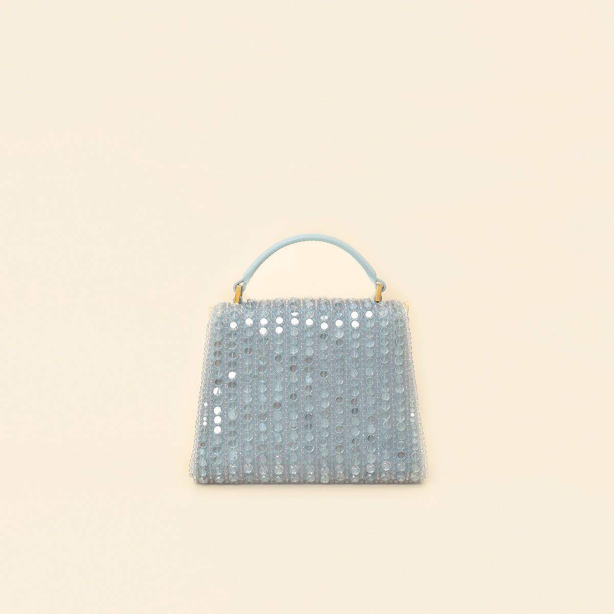 Valentino Baby Blue Beaded Jeweled Mini VSling Top Handle Bag
