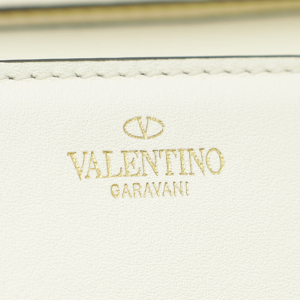 Valentino Off White Locò Floral Applique Flap Bag