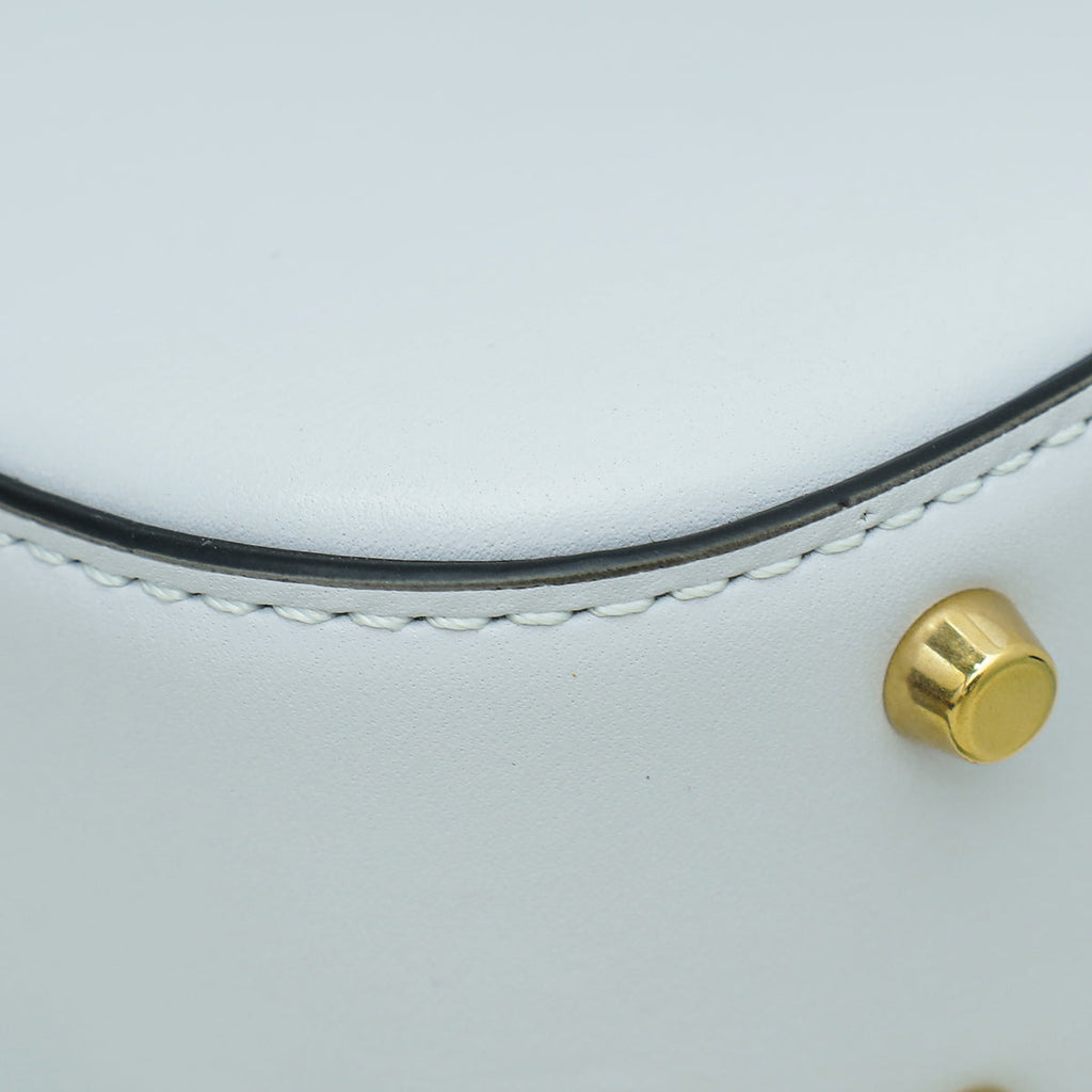 Valentino White Vlogo Chain Shoulder Bag