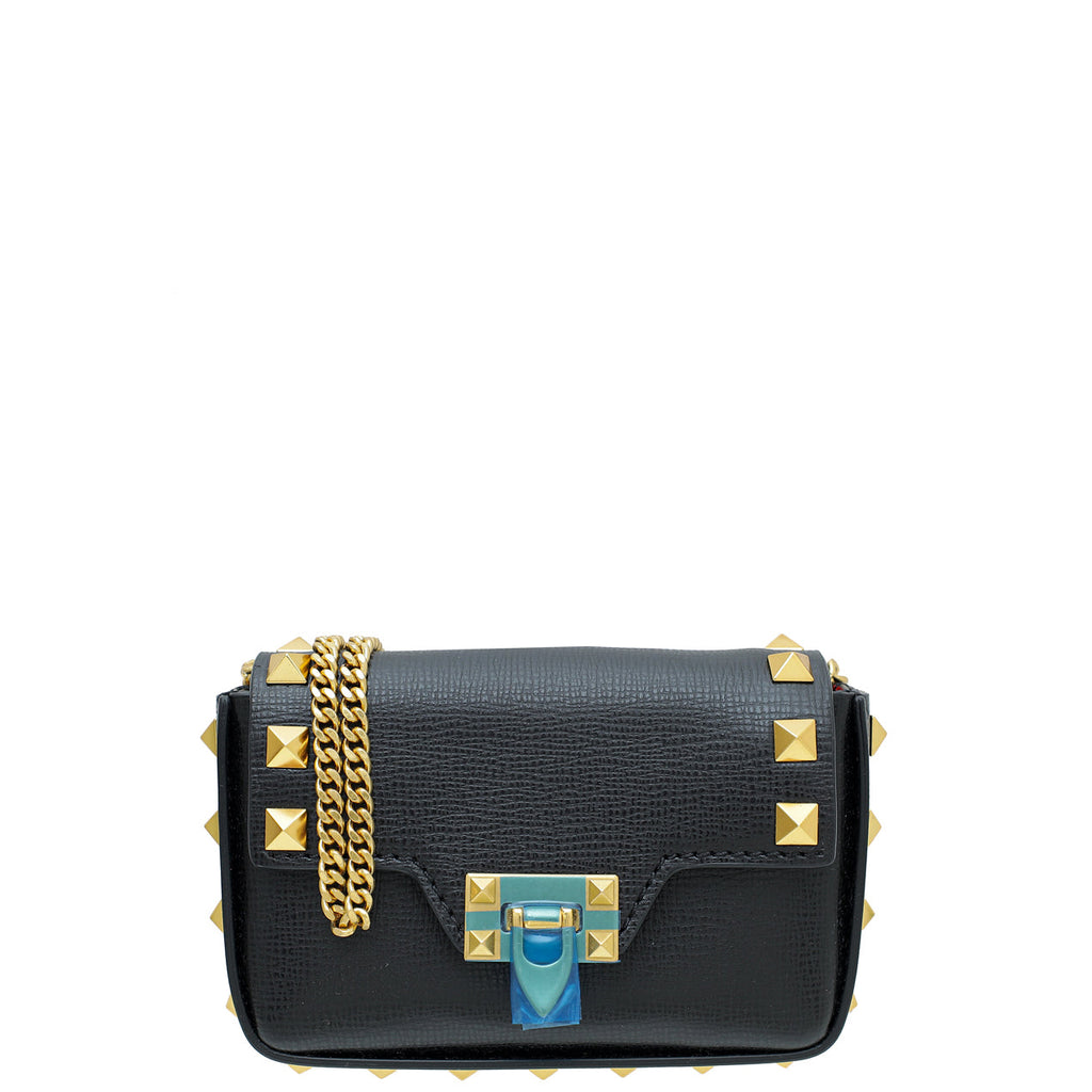 Valentino Black Mini Rockstud Pouch