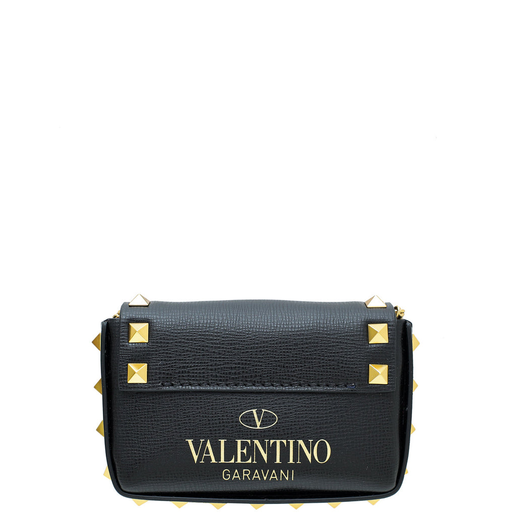 Valentino Black Mini Rockstud Pouch