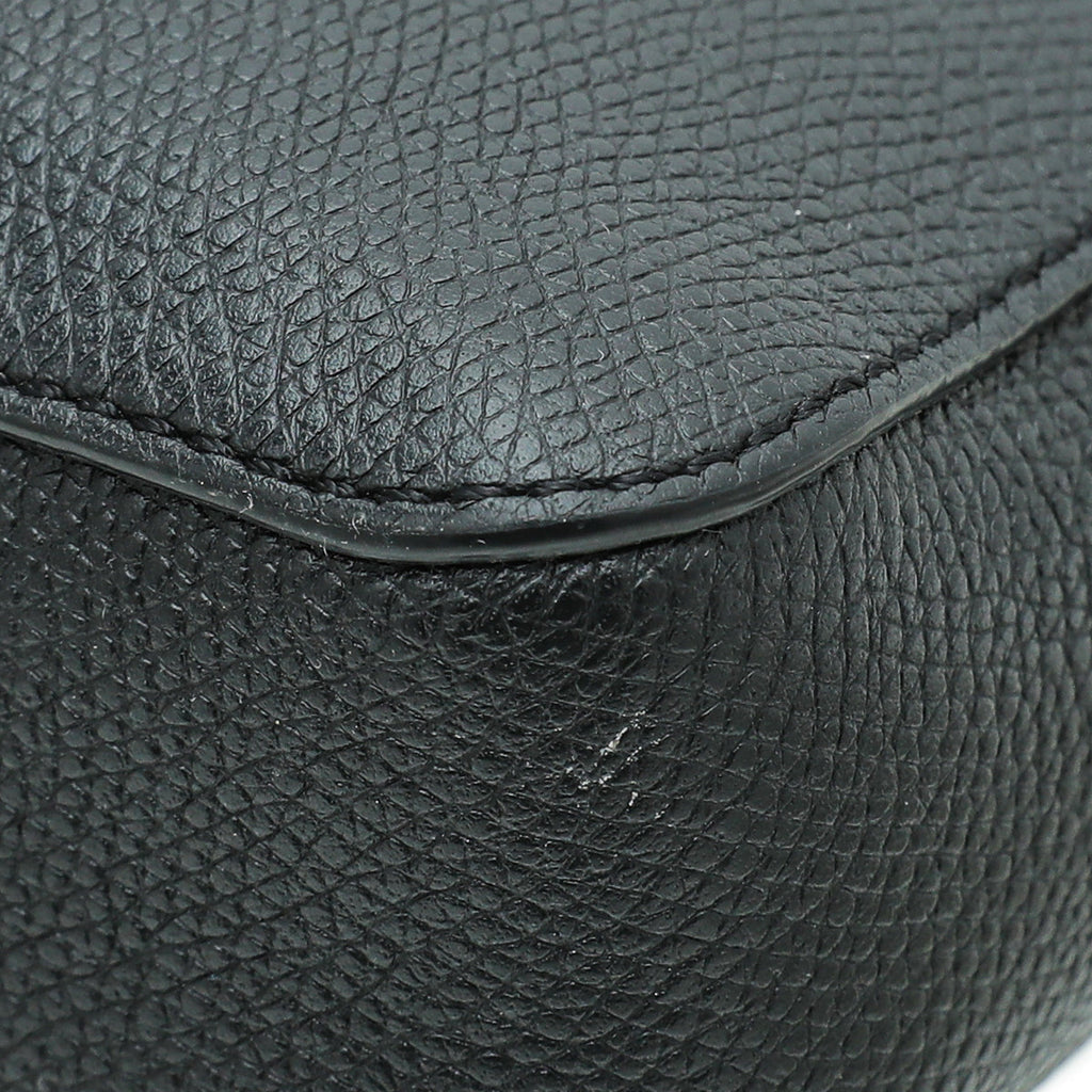 Valentino Black VLOGO Double Zip Chain Crossbody Bag
