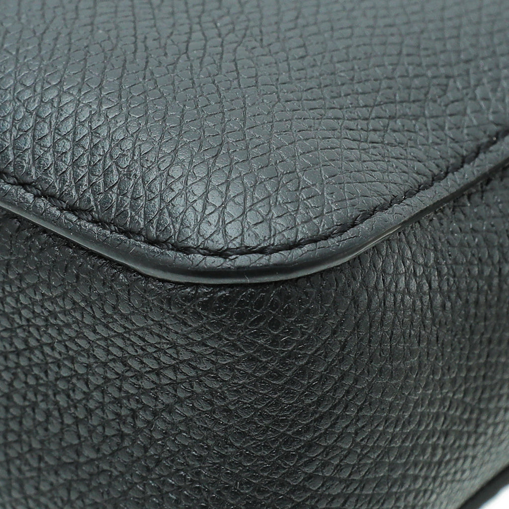 Valentino Black VLOGO Double Zip Chain Crossbody Bag