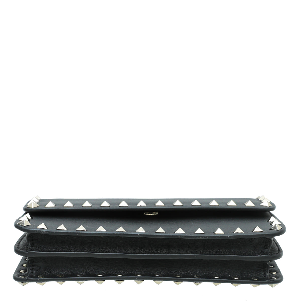 Valentino Black Rockstud Flap Chain Clutch