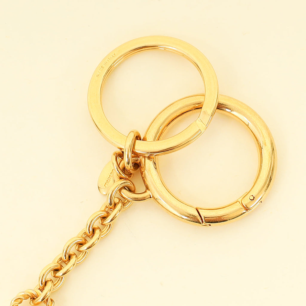Valentino Gold Chez Valentino Bag Charm With Key Ring