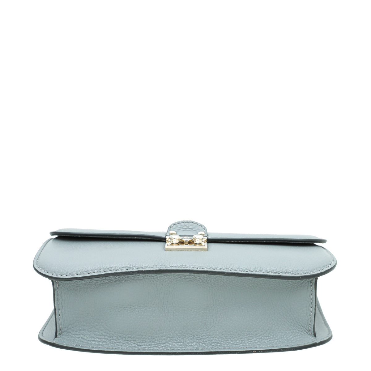 Valentino Light Gray Rockstud Glam Lock Medium Bag