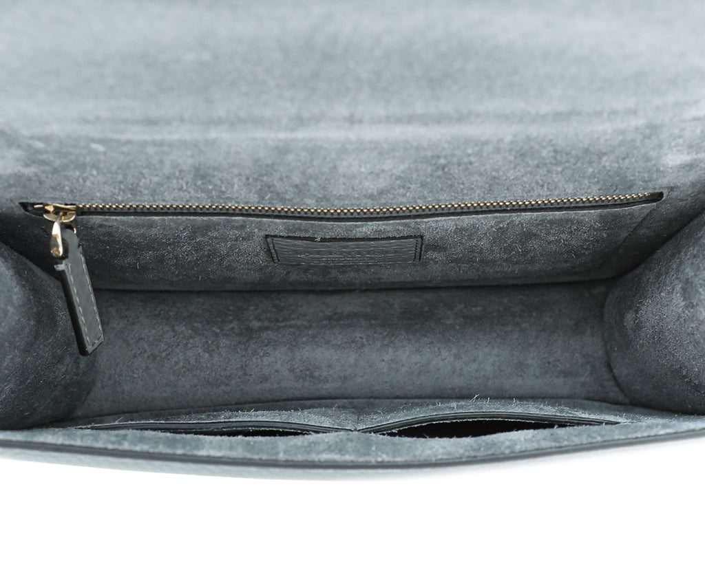 Valentino Light Gray Rockstud Glam Lock Medium Bag