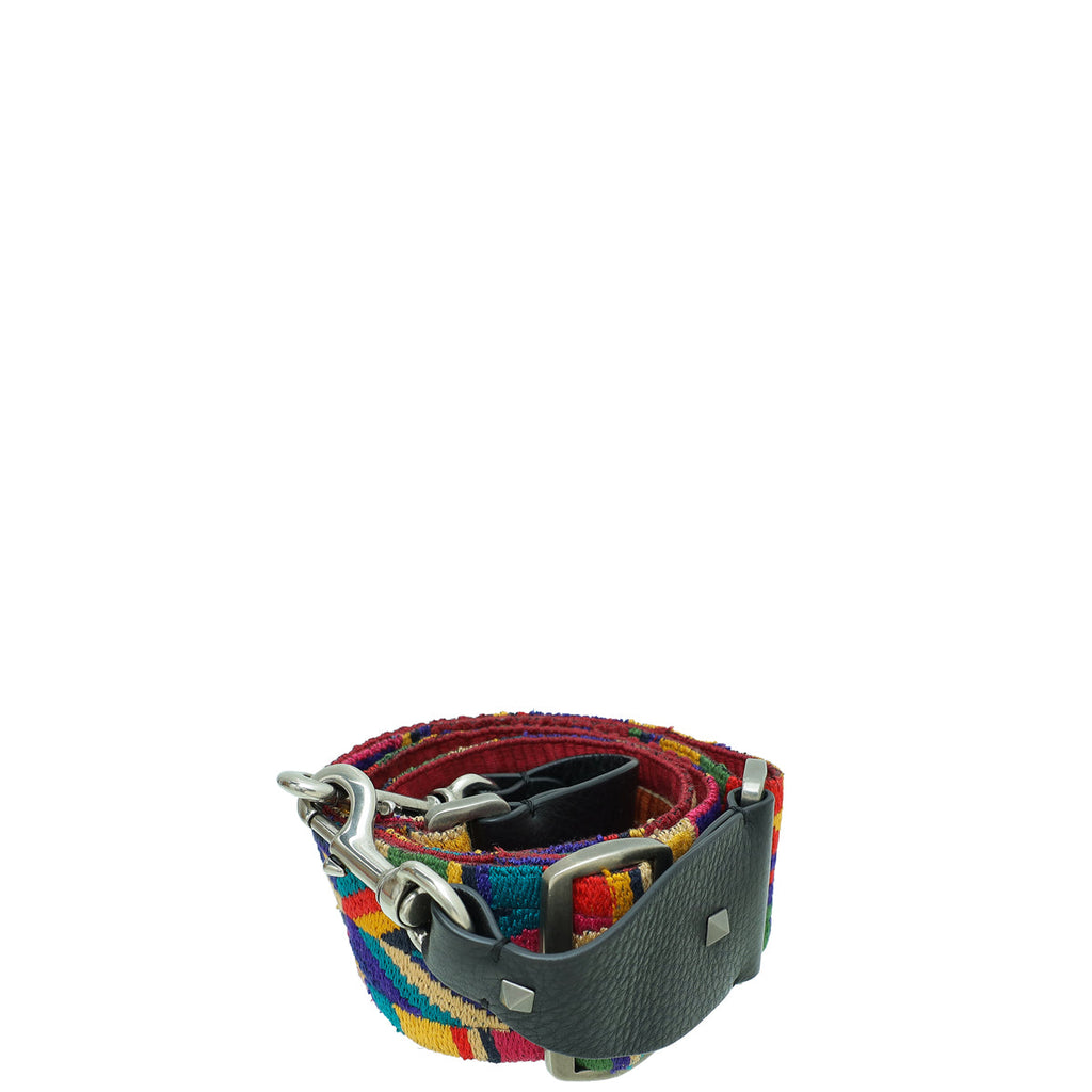 Valentino Black Multicolor Native Couture Guitar Bag Strap
