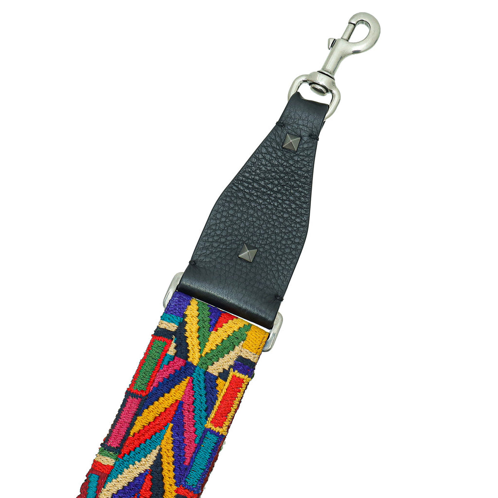 Valentino Black Multicolor Native Couture Guitar Bag Strap