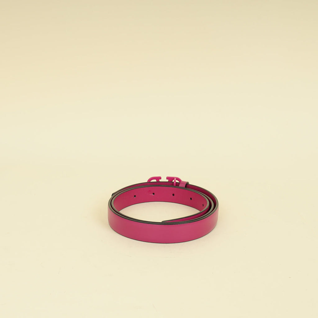 Valentino Fuchsia Vlogo Signature Slim Reversible 20mm Small Belt 30