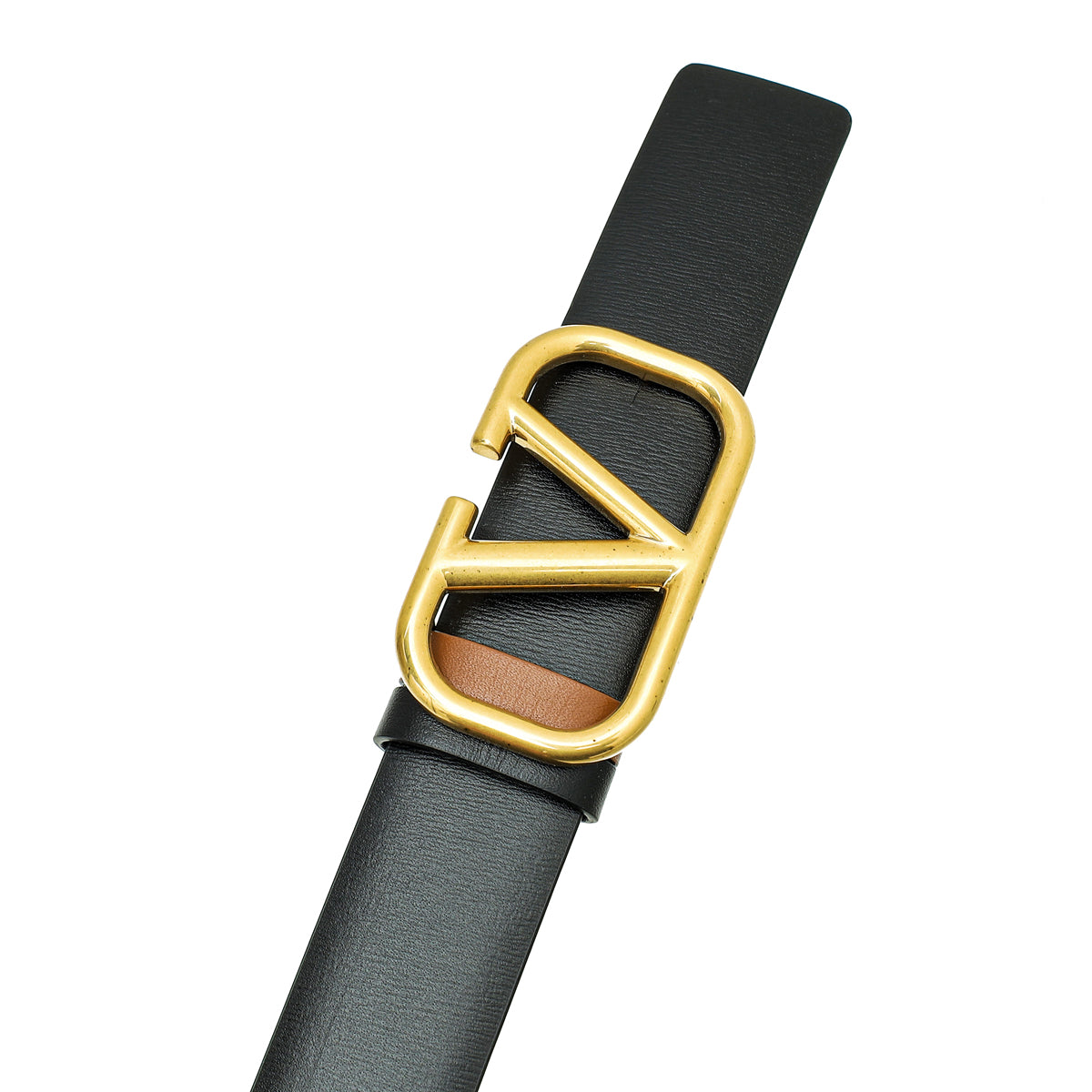 Valentino Black Vlogo Buckle Belt 34
