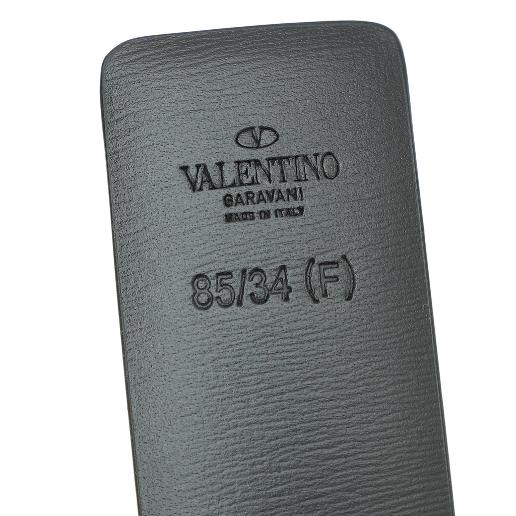 Valentino Black Vlogo Buckle Belt 34
