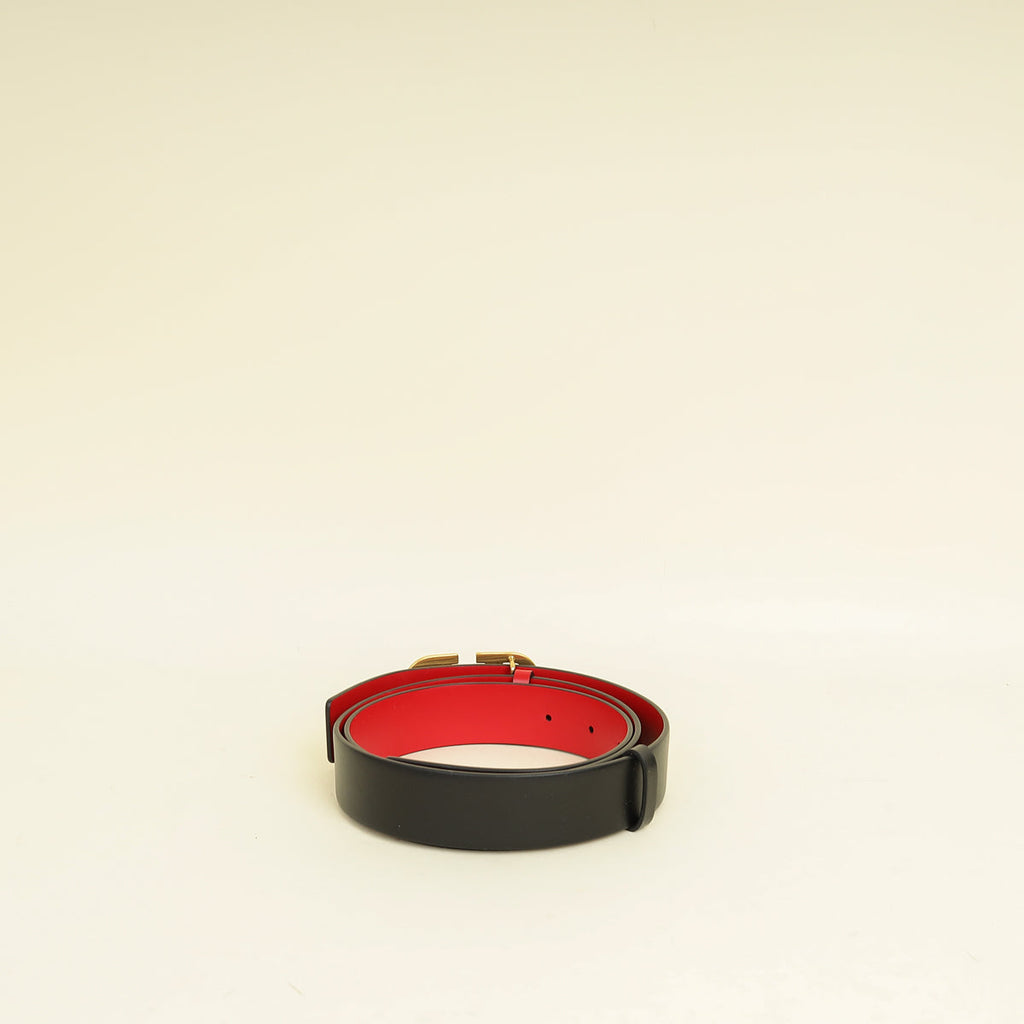 Valentino Bicolor Vlogo Signature Buckle Reversible 30mm Belt 38