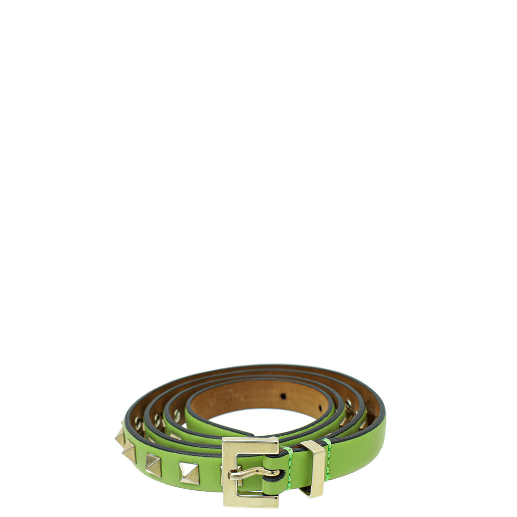Valentino Green Rockstud Slim Belt 36